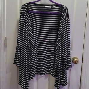 Avenue VIP Knit Black and White Cardigan 26/28